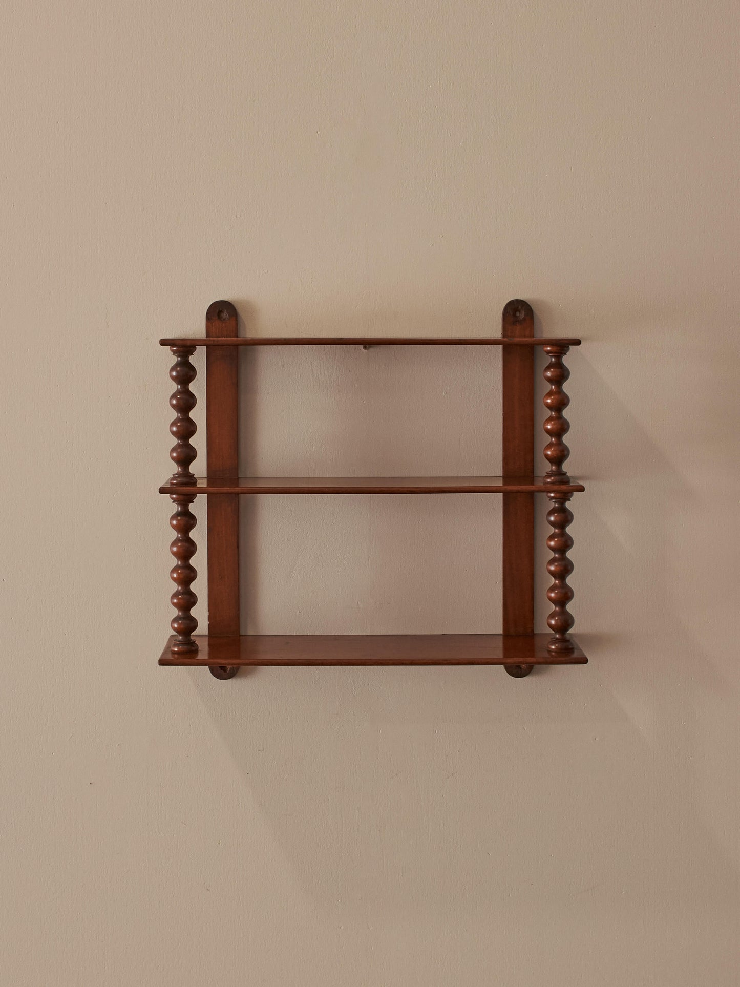 French antique chunky bobbin wall-hung shelf