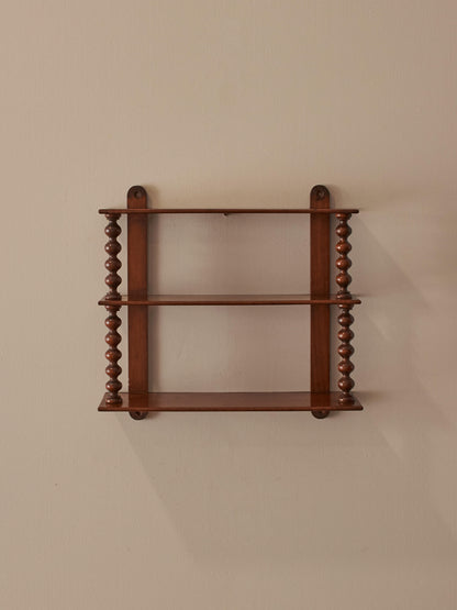 French antique chunky bobbin wall-hung shelf
