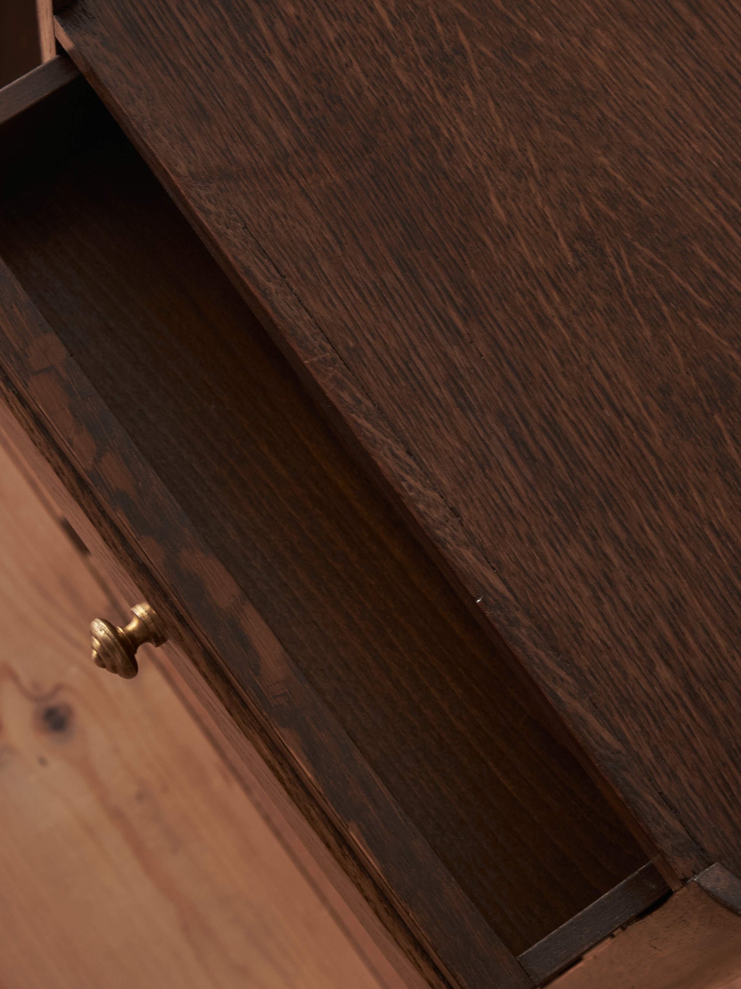 Pair of vintage oak French bedside tables
