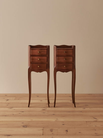 Pair of French vintage petite bedside tables