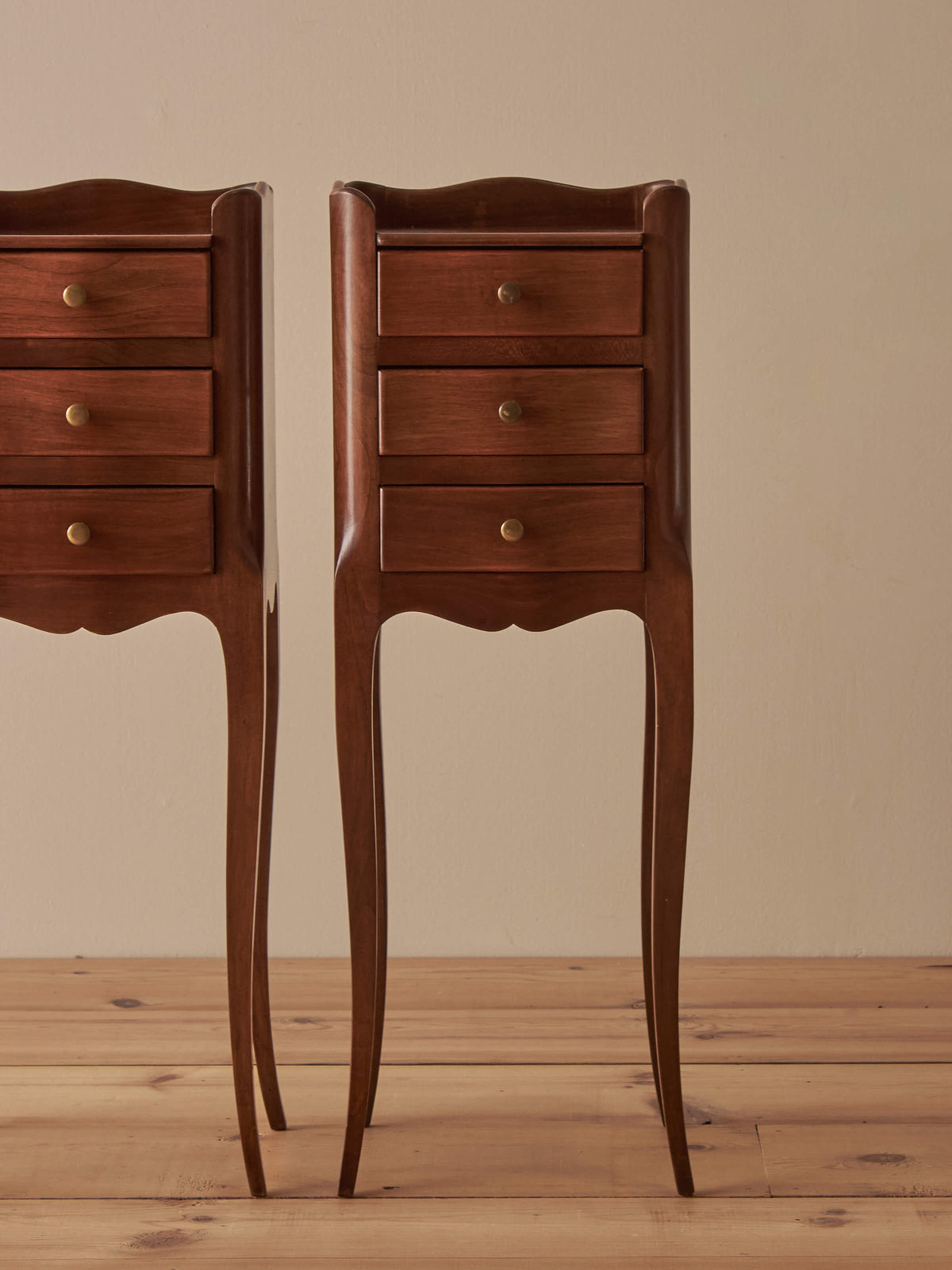 Pair of French vintage petite bedside tables