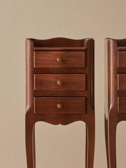 Pair of French vintage petite bedside tables