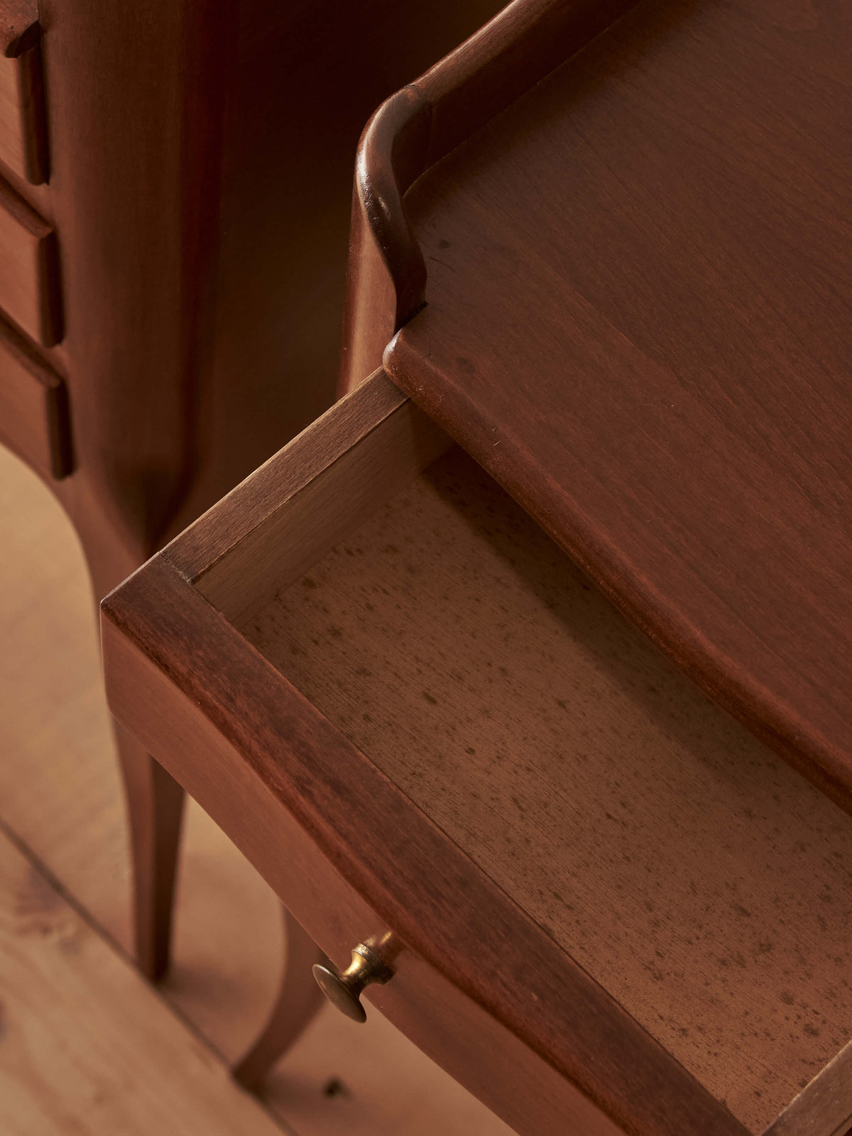 Pair of French vintage petite bedside tables