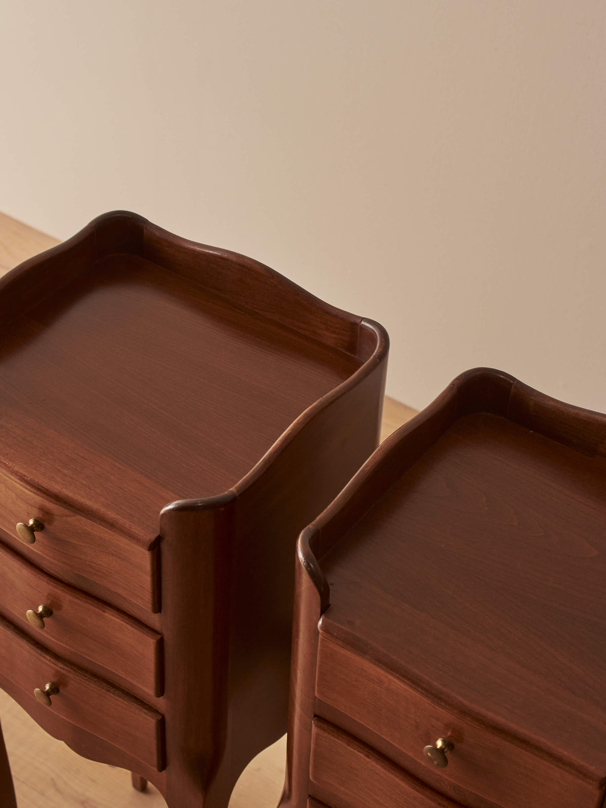 Pair of French vintage petite bedside tables