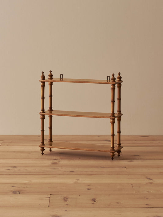 French vintage cherry faux-bamboo wall shelf