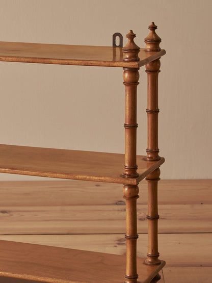 French vintage cherry faux-bamboo wall shelf