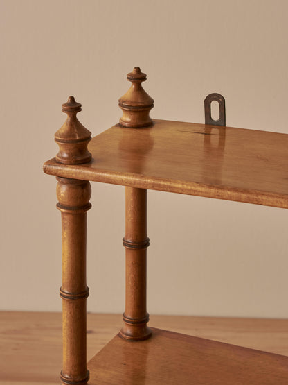 French vintage cherry faux-bamboo wall shelf