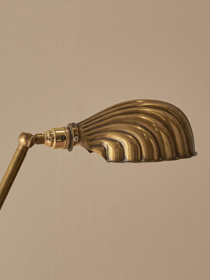 Mid-century brass clam floor lamp