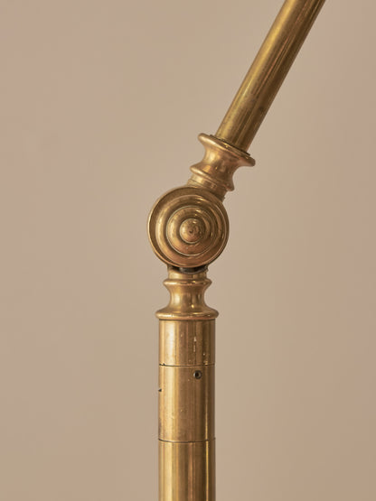 Mid-century brass clam floor lamp