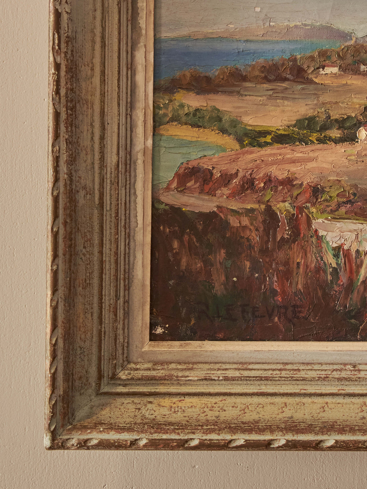 French mid-century landscape oil on canvas