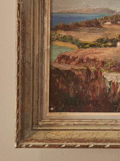 French mid-century landscape oil on canvas