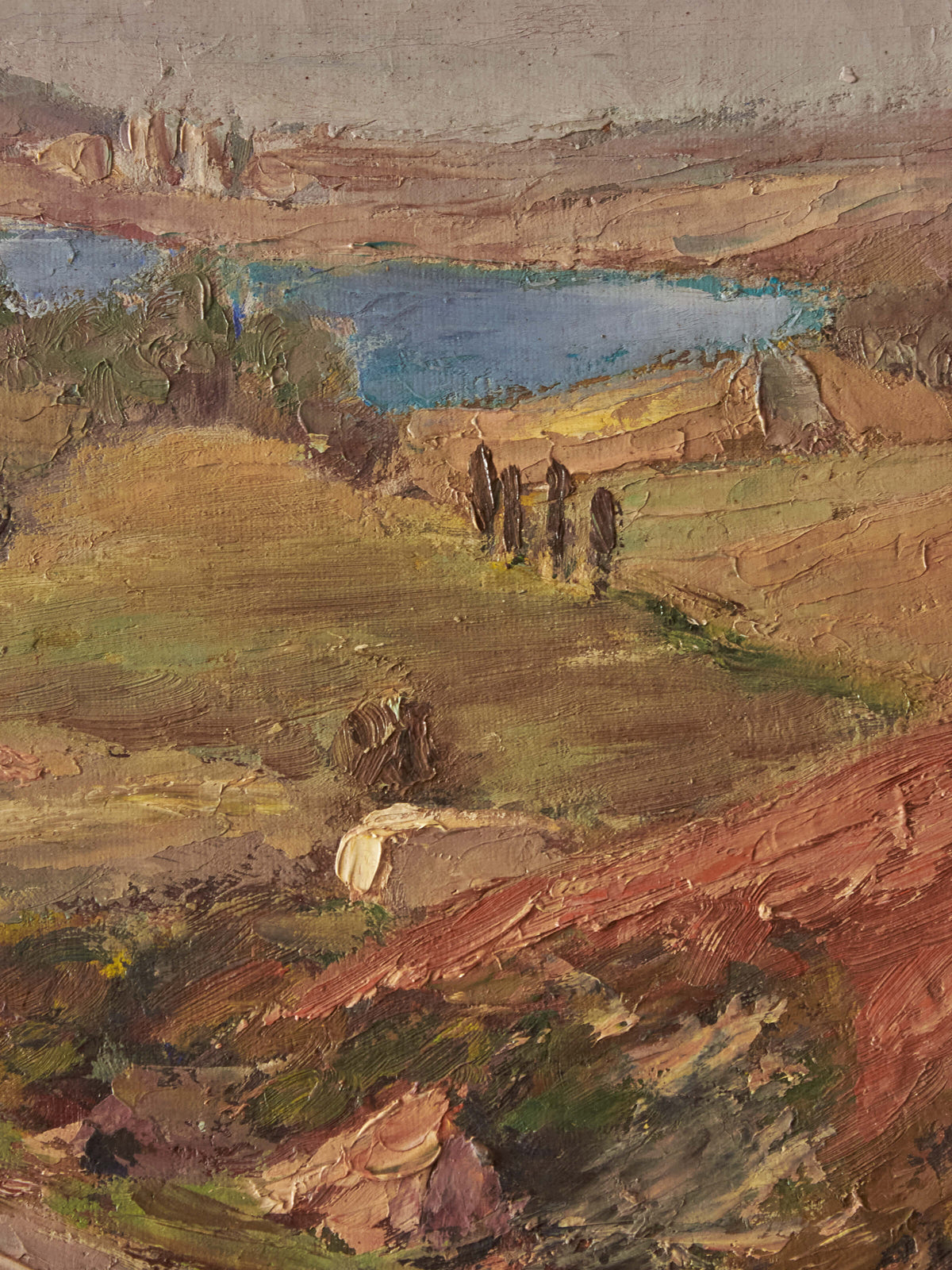 French mid-century landscape oil on canvas