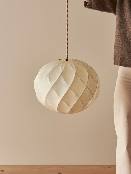 Italian mid-century cocoon pendant shade