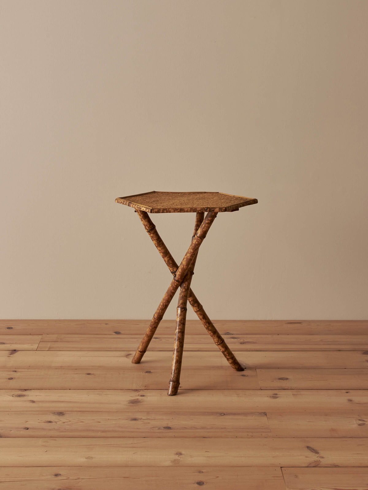 Victorian hexagonal tiger bamboo side table