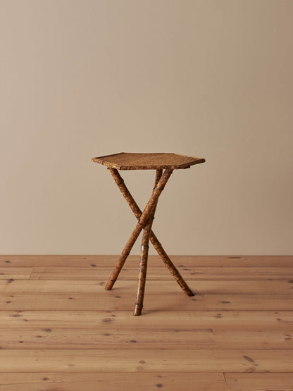 Victorian hexagonal tiger bamboo side table