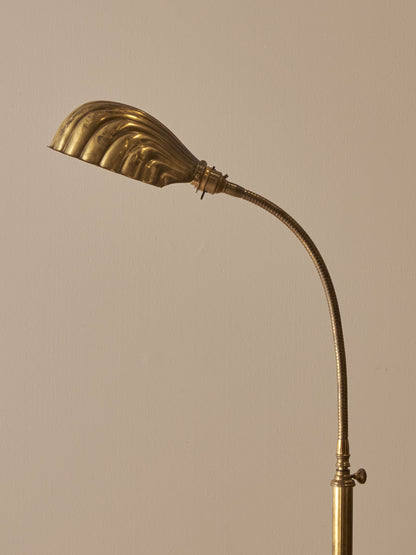 Mid-century vintage Christopher Wray brass clam floor lamp