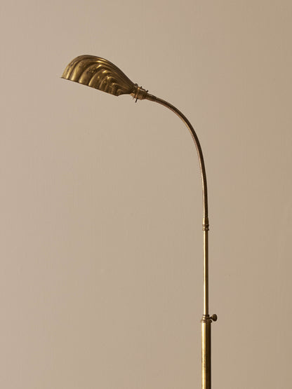 Mid-century vintage Christopher Wray brass clam floor lamp