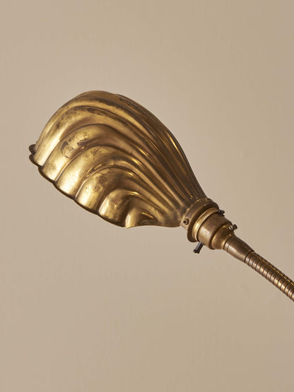 Mid-century vintage Christopher Wray brass clam floor lamp