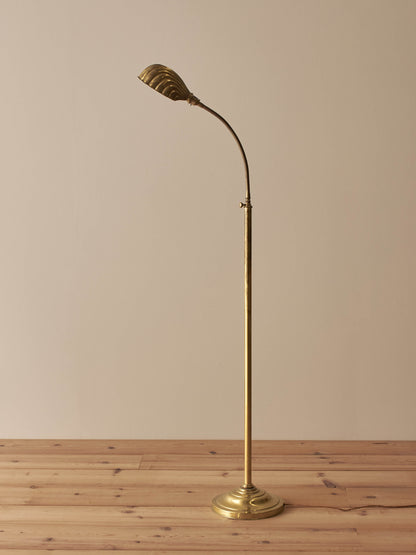 Mid-century vintage Christopher Wray brass clam floor lamp
