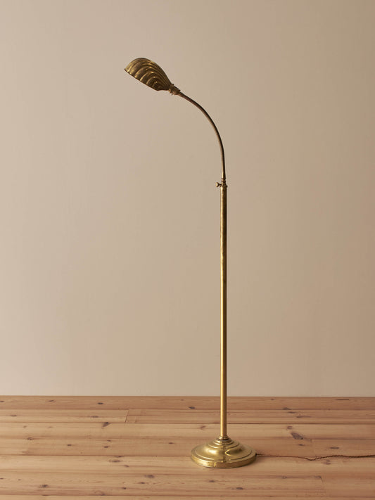 Mid-century vintage Christopher Wray brass clam floor lamp