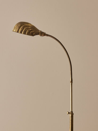 Mid-century vintage Christopher Wray brass clam floor lamp