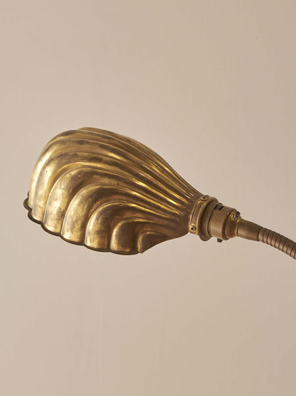 Mid-century vintage Christopher Wray brass clam floor lamp