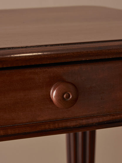 Early Victorian mahogany writing table with fluted legs