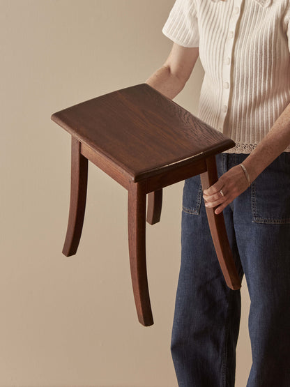 Antique rectangular oak stool