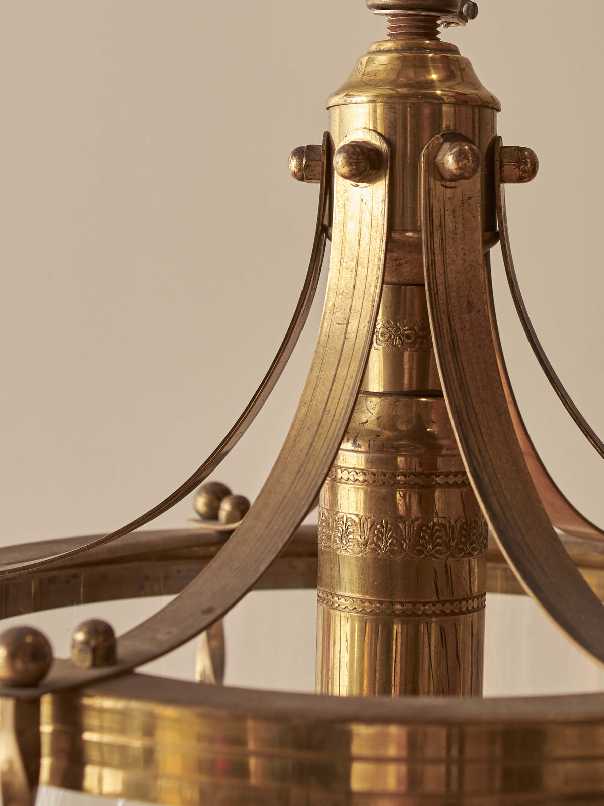 French antique decorative brass lantern