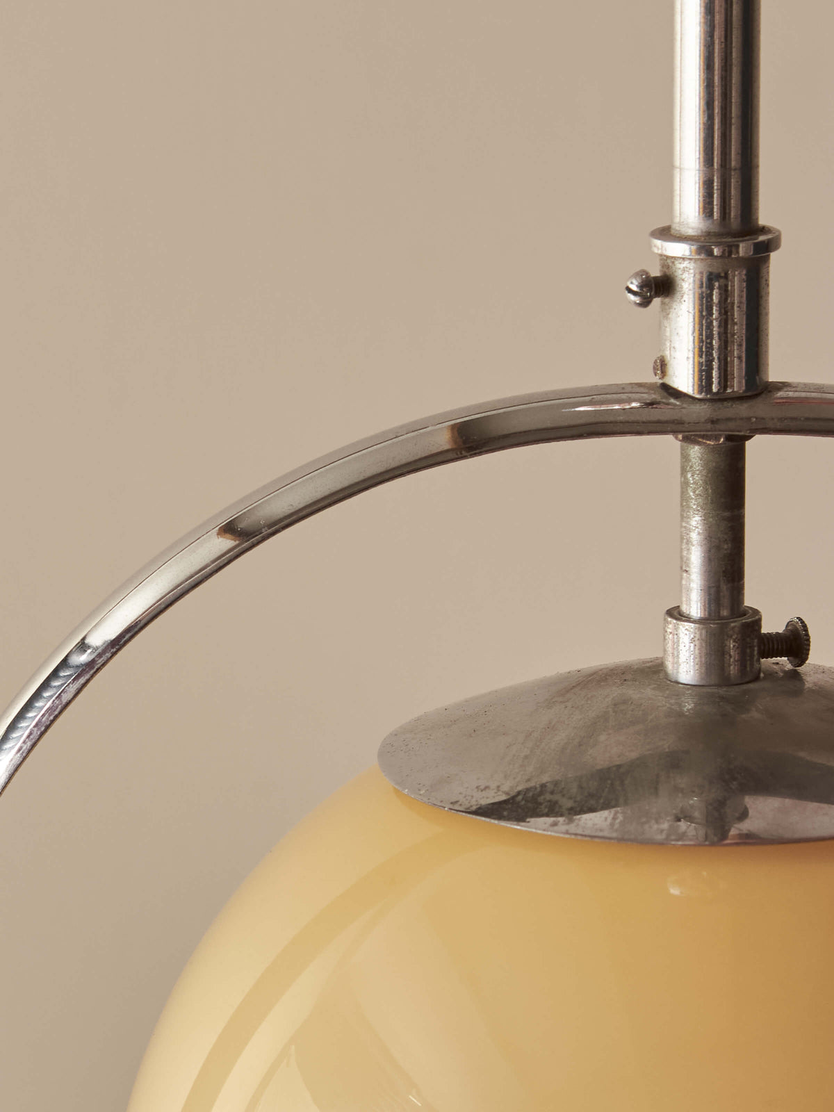 Mid-century chrome and glass pendant