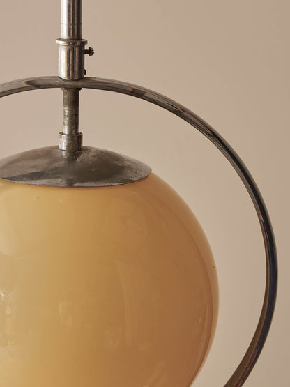 Mid-century chrome and glass pendant