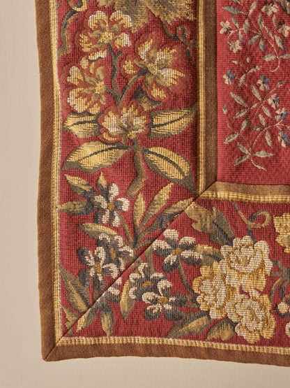 Large French vintage jacquard-woven wall tapestry