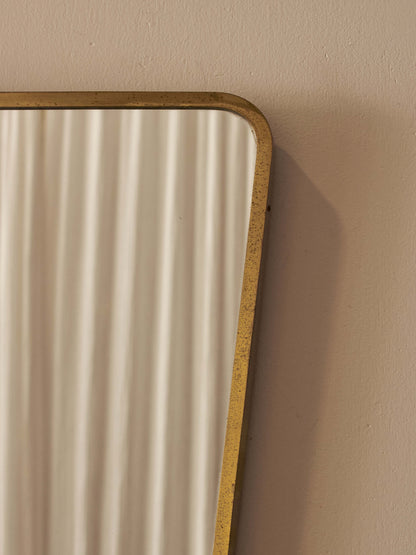 Mid-century Italian brass-framed mirror