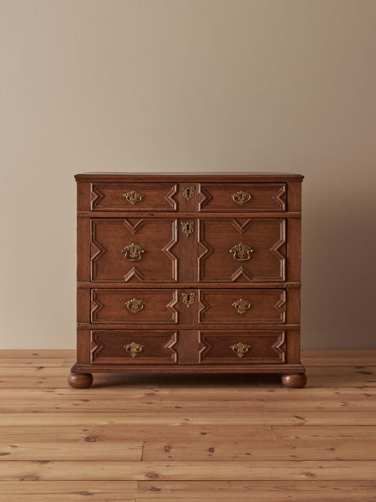 Charles II oak chest of drawers