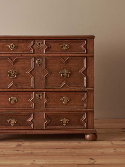 Charles II oak chest of drawers