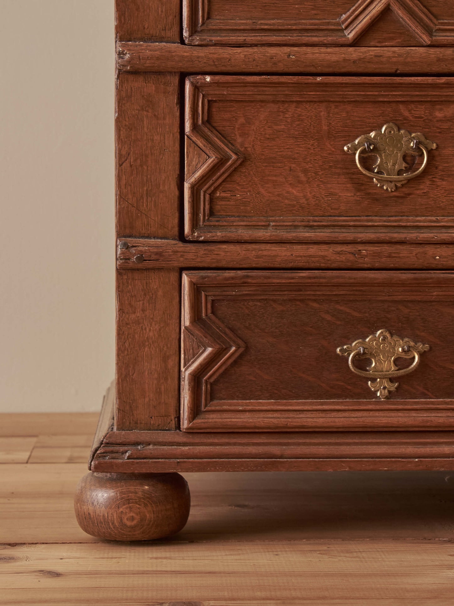 Charles II oak chest of drawers