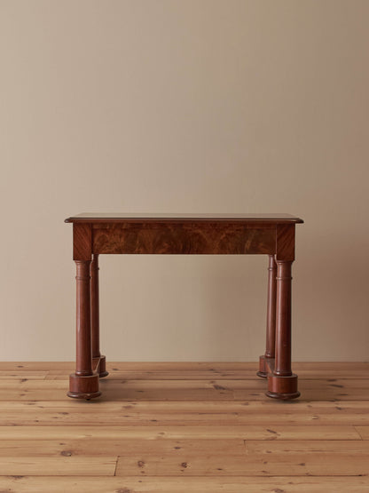 Regency mahogany console table on castors