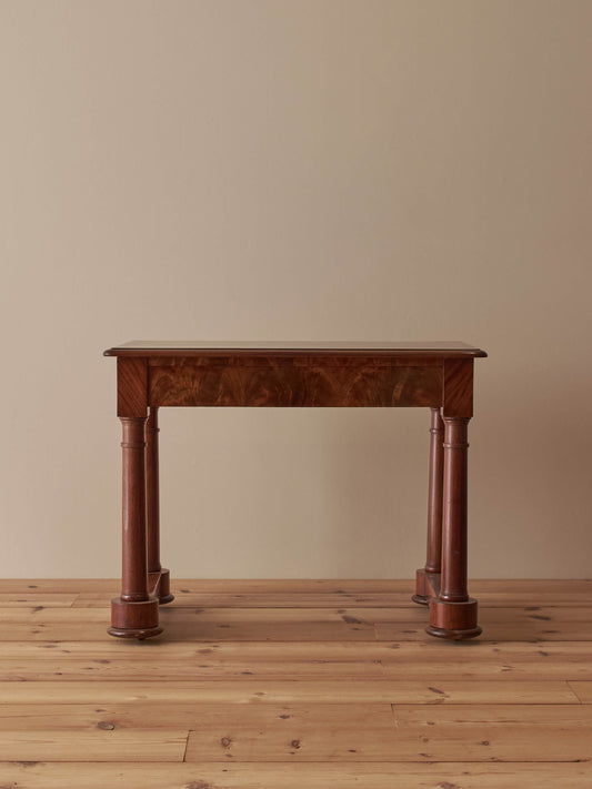 Regency mahogany console table on castors