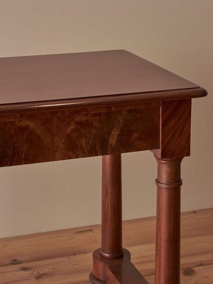 Regency mahogany console table on castors