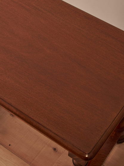 Regency mahogany console table on castors