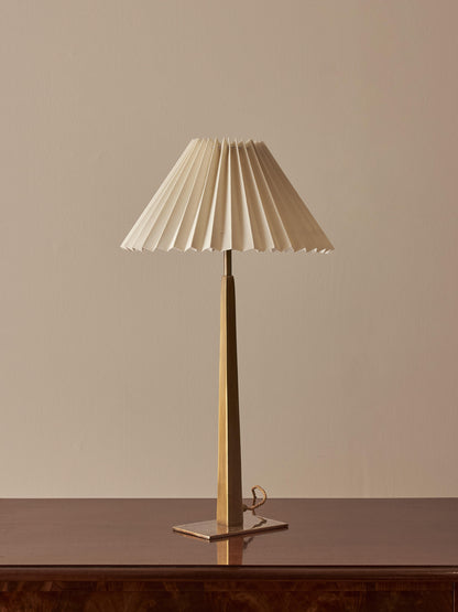 Mid-century brass tapered table lamp