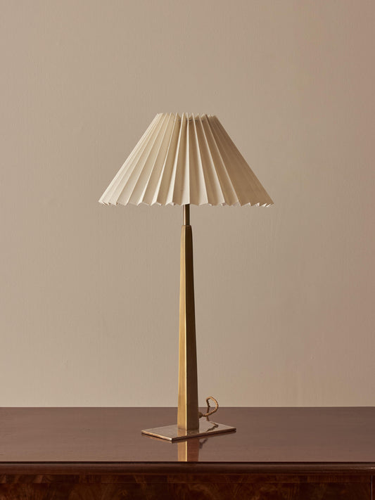 Mid-century brass tapered table lamp