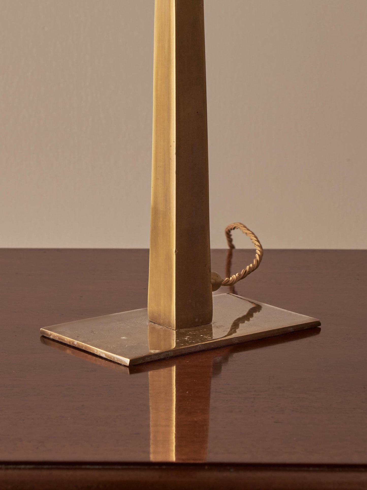 Mid-century brass tapered table lamp