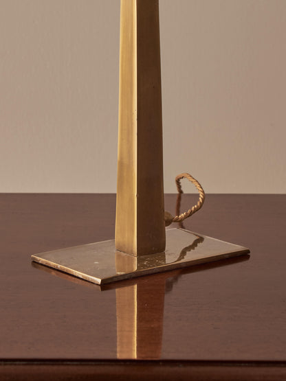 Mid-century brass tapered table lamp