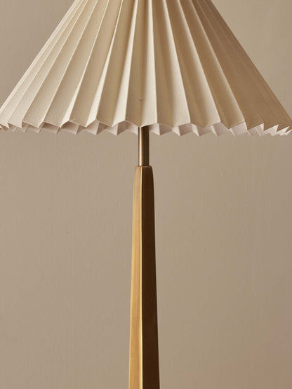 Mid-century brass tapered table lamp