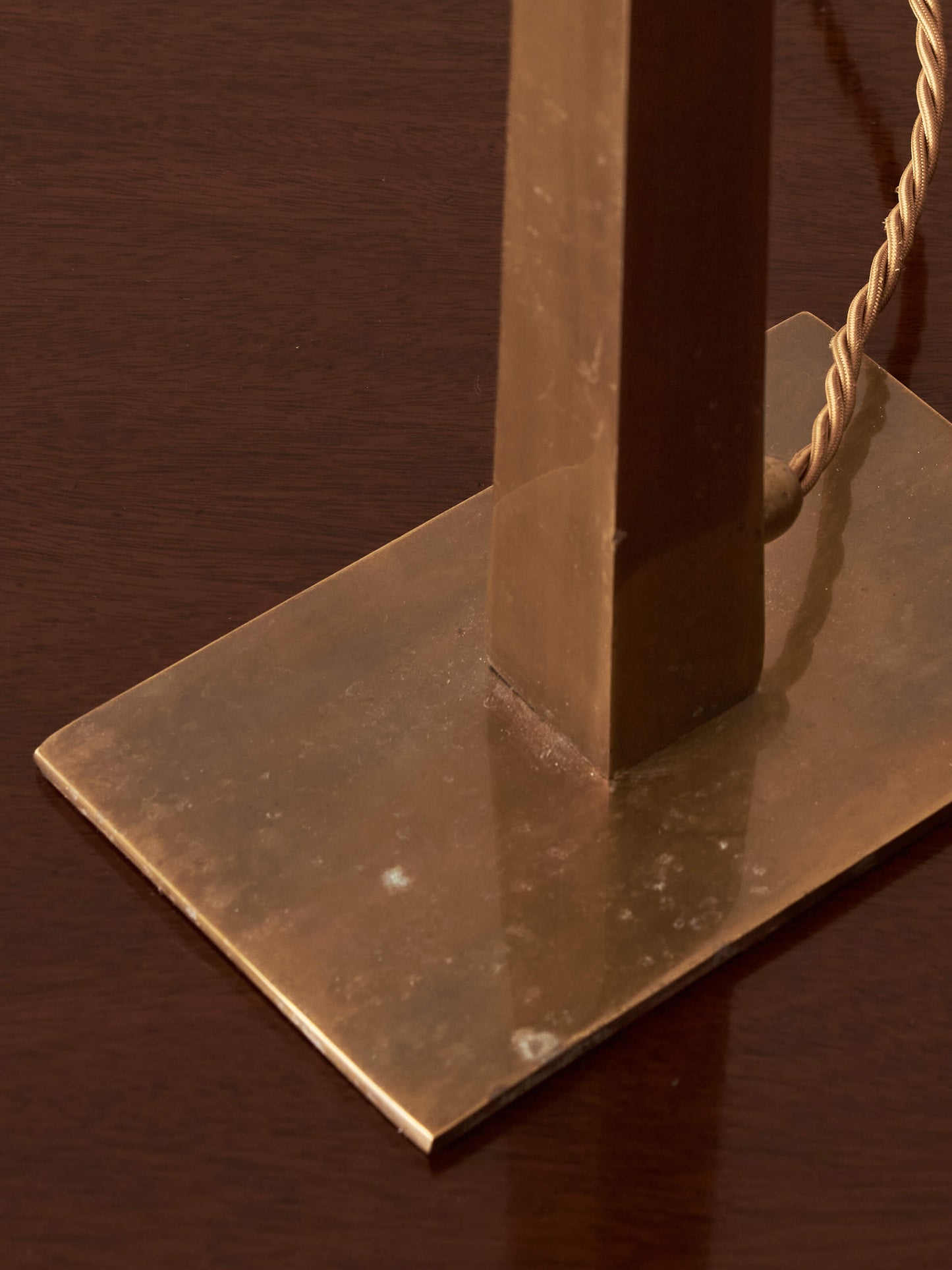 Mid-century brass tapered table lamp