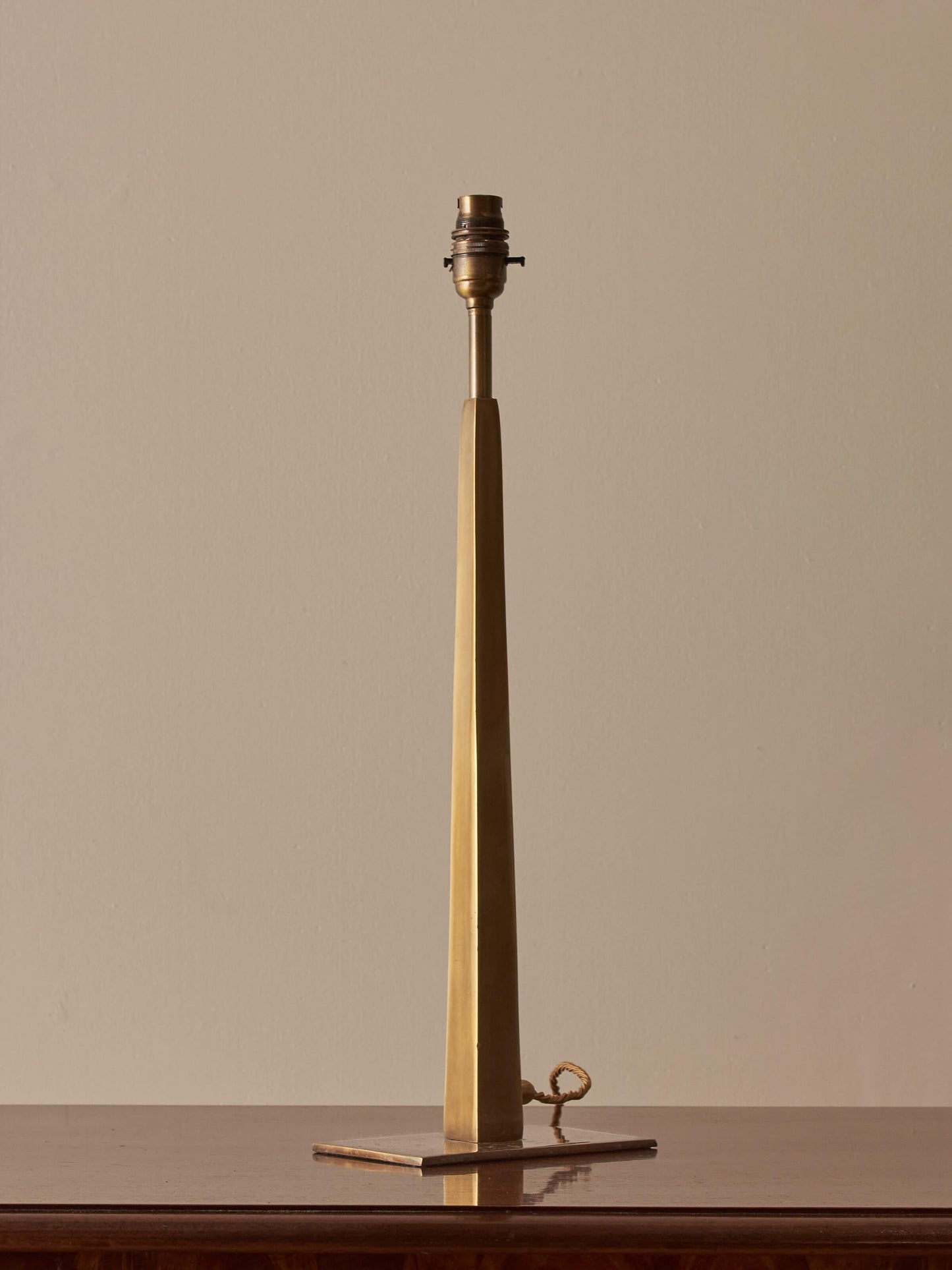 Mid-century brass tapered table lamp