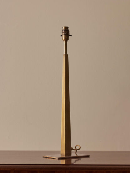 Mid-century brass tapered table lamp
