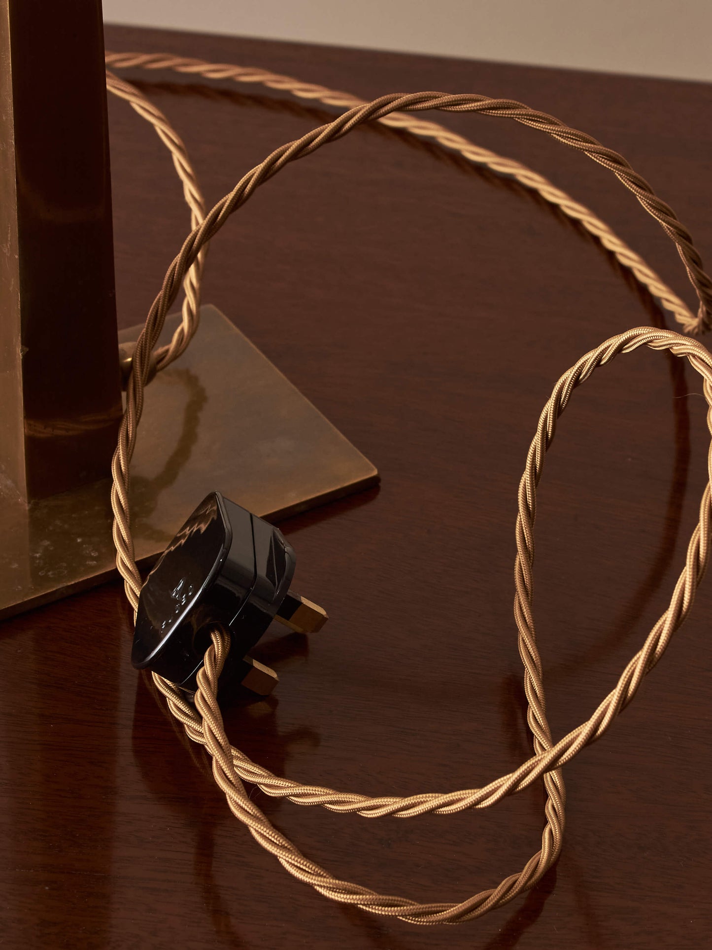 Mid-century brass tapered table lamp