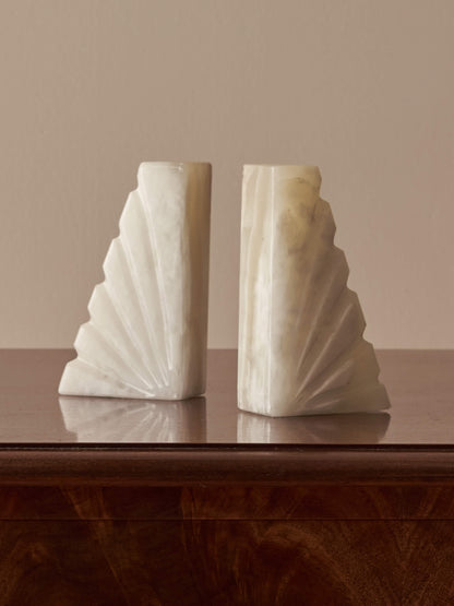 Pair of mid-century onyx bookends